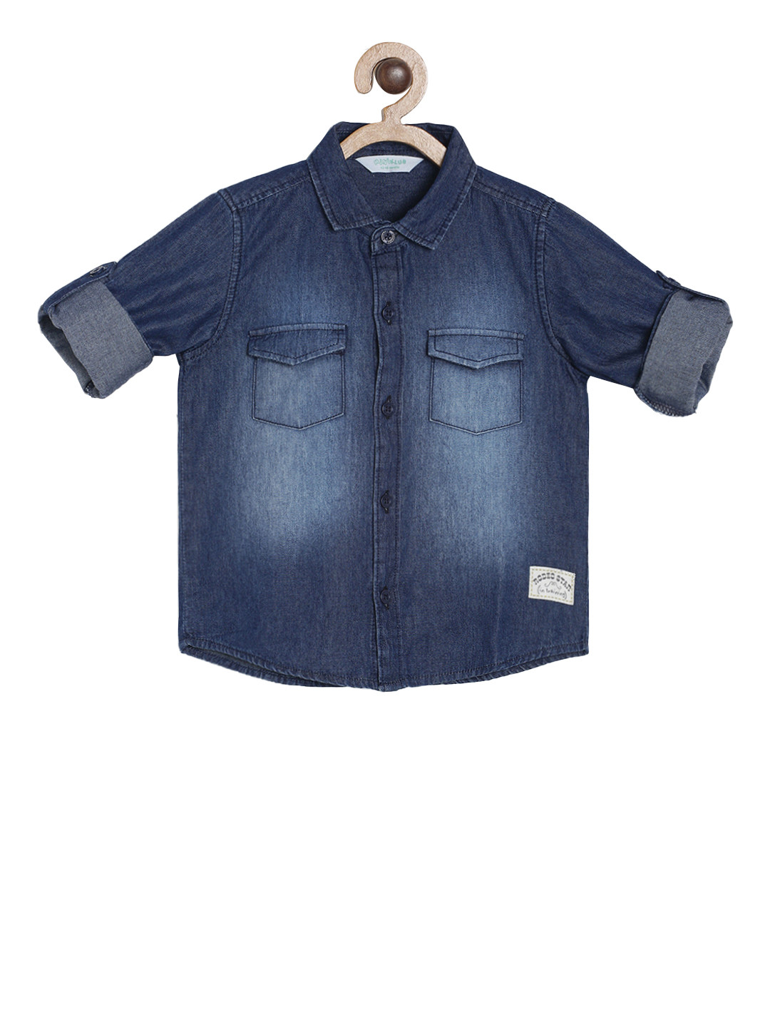 

MINI KLUB Boys Blue Regular Fit Faded Casual Shirt