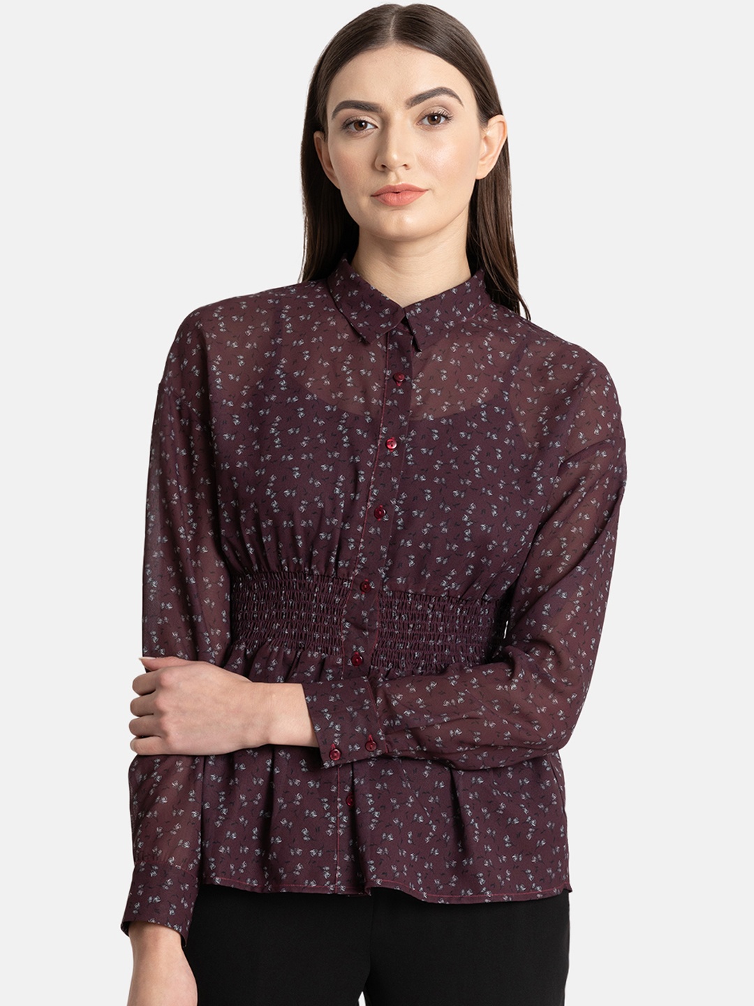 

Kazo Women Burgundy Shirt