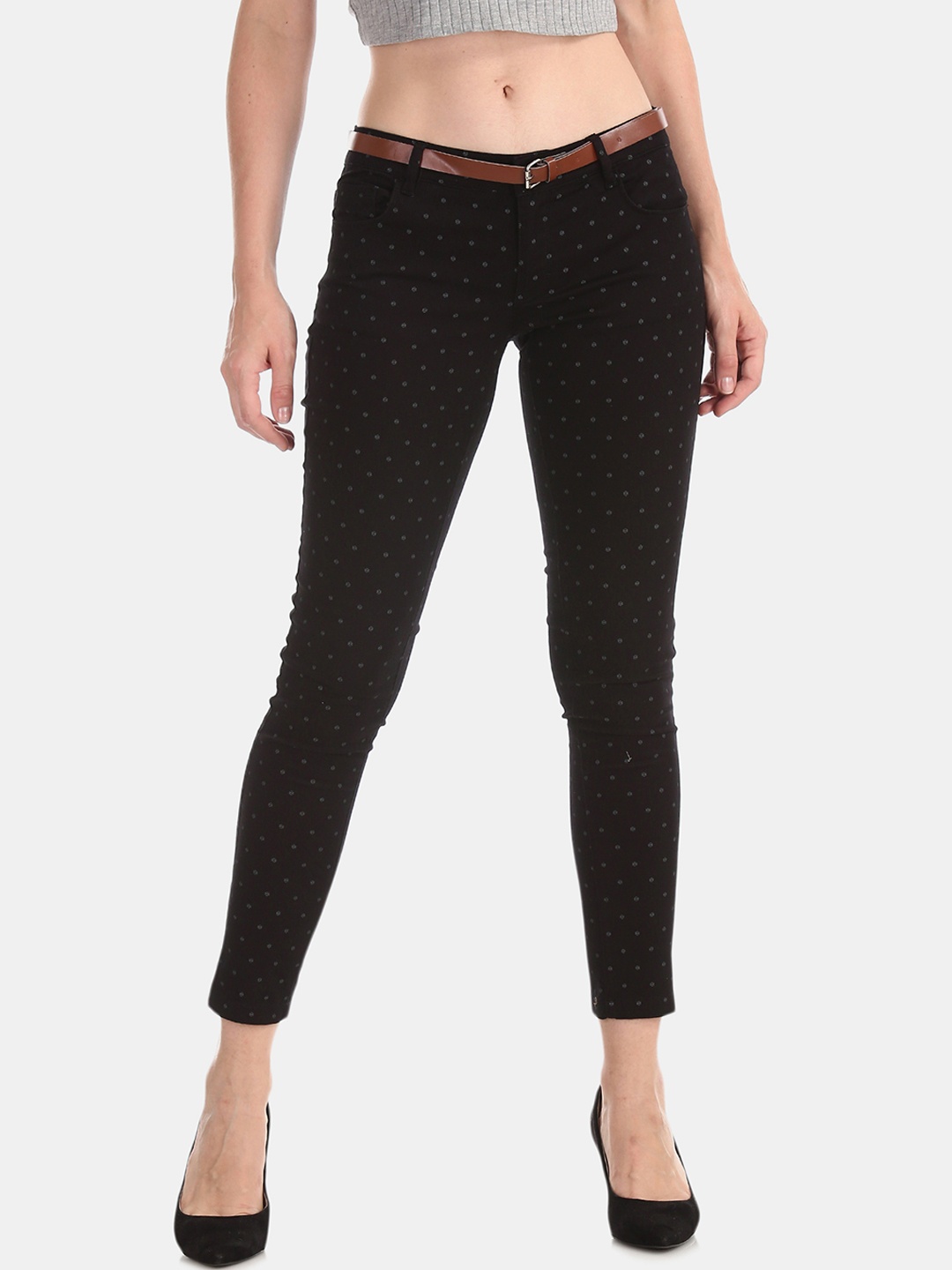 

Cherokee Women Black Regular Fit Printed Regular Trousers