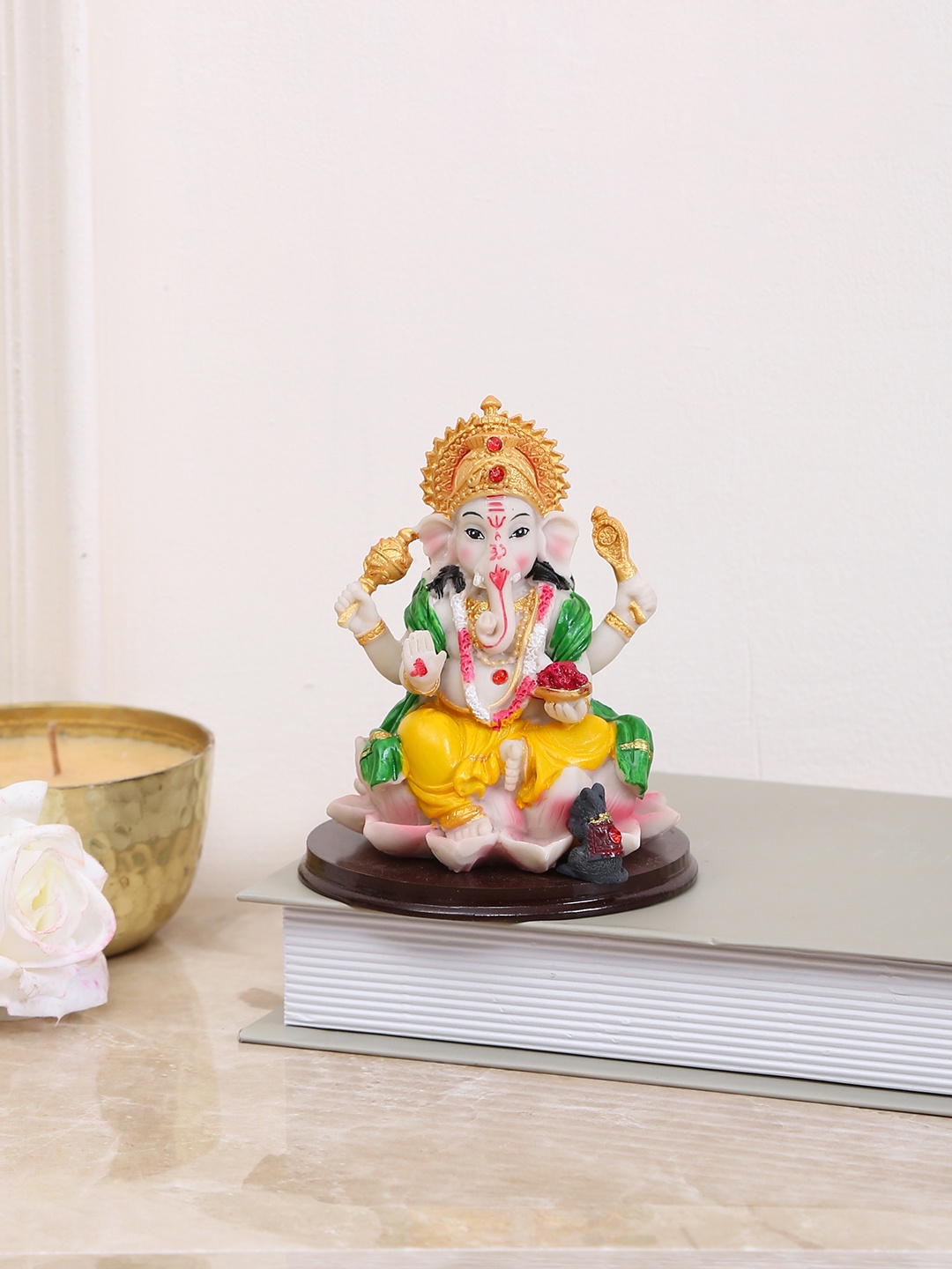 

TAYHAA Multicoloured Resin Lord Ganesha Showpiece, Multi