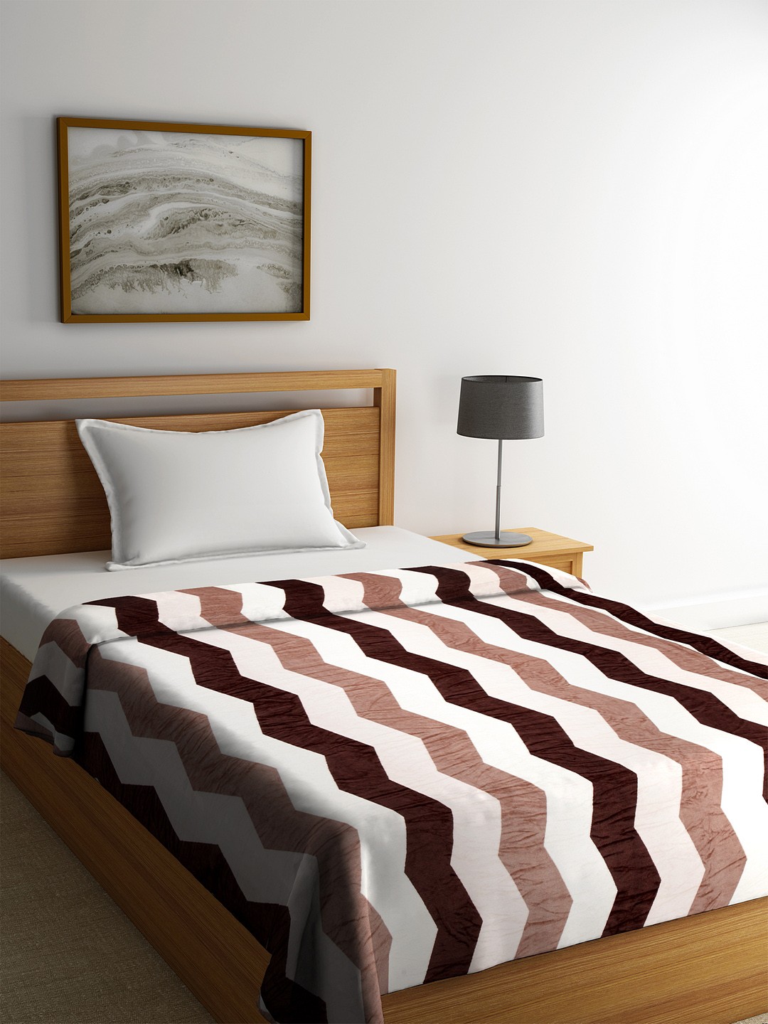 

Cortina Multicoloured Geometric AC Room 233 GSM Single Bed Blanket, Multi