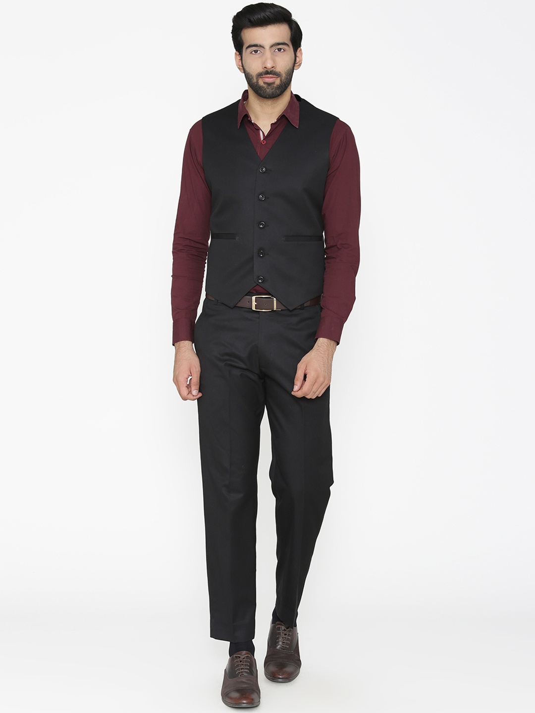 

Wintage Men Black Solid Single-Breasted Regular Fit Suit