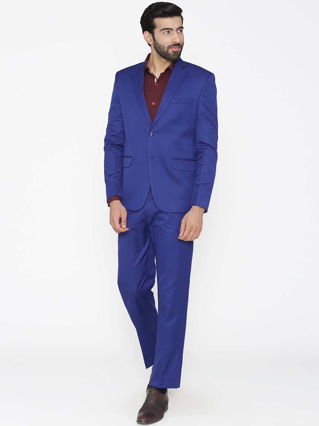 

Wintage Men Blue Solid Single-Breasted Regular Fit Party Suit