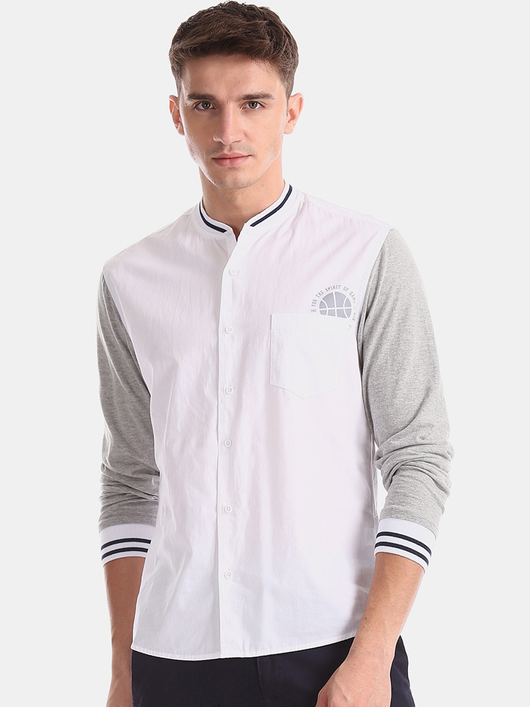 

Colt Men White Regular Fit Striped Casual Shirt