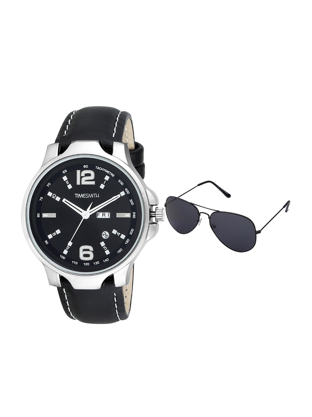 

TIMESMITH Men Black Analogue Watch With Free Aviator Sunglasses TSC-028-WMG-002