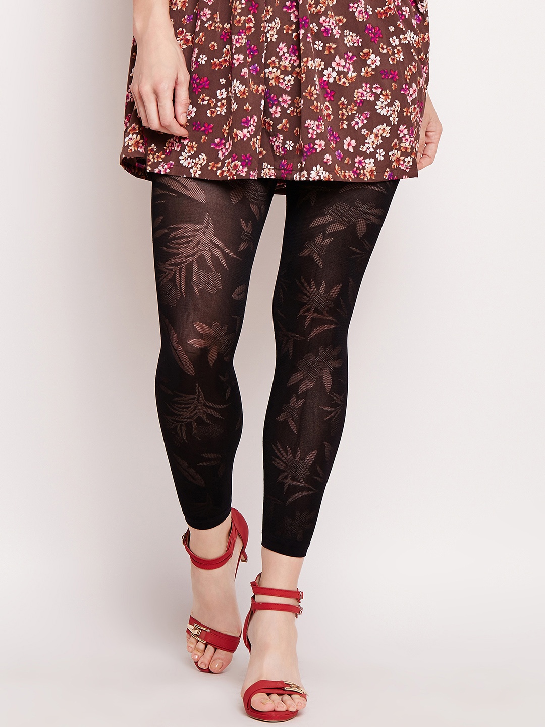 

Lebami Women Black Self Design Stockings