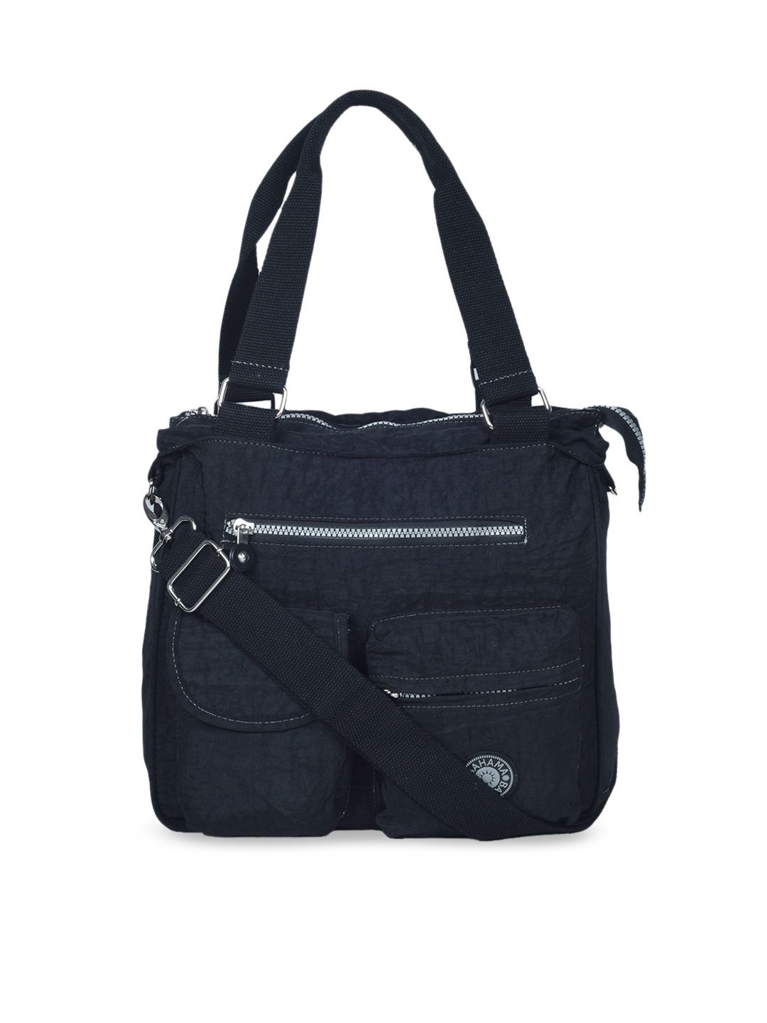 

BAHAMA Crinkle Range Black Solid Shoulder Bag