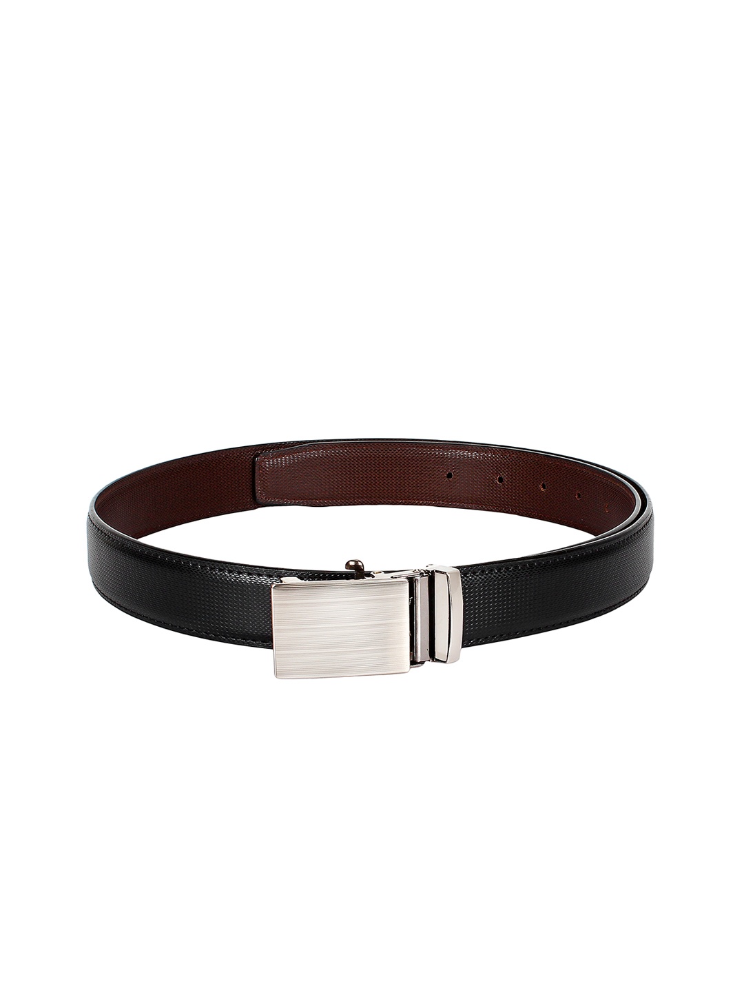 

amicraft Men Black & Brown Textured Reversible Belt