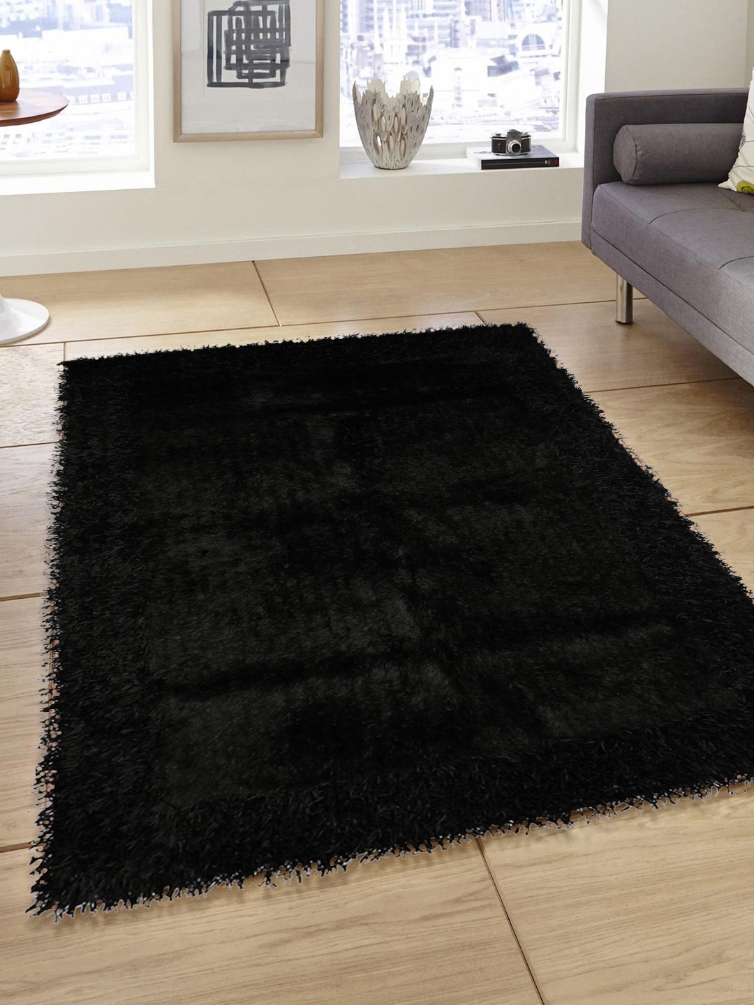 

PRESTO Black Solid Anti-Skid Carpet