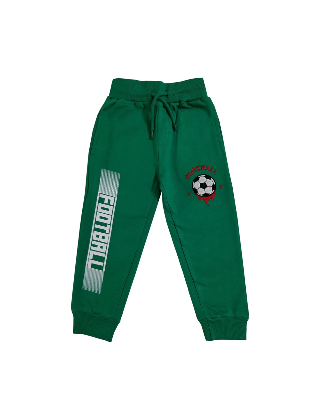 

KiddoPanti Boys Green Solid Joggers