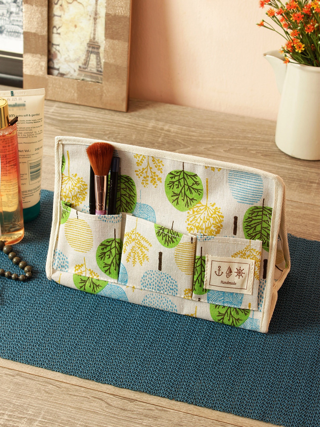 

Cortina Unisex White & Green Printed Handbag Organiser, Multi