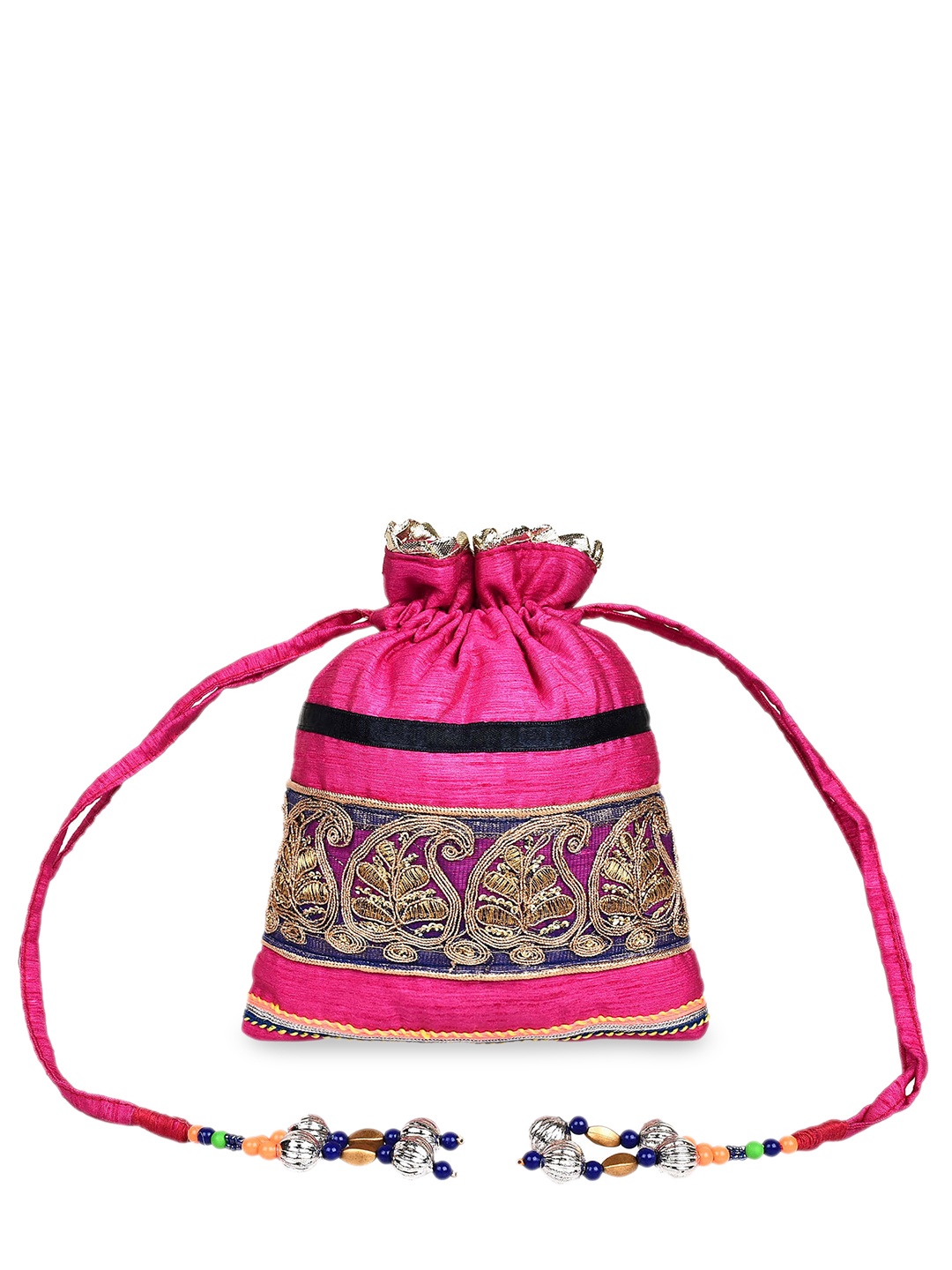 

Anekaant Pink Embroidered Clutch