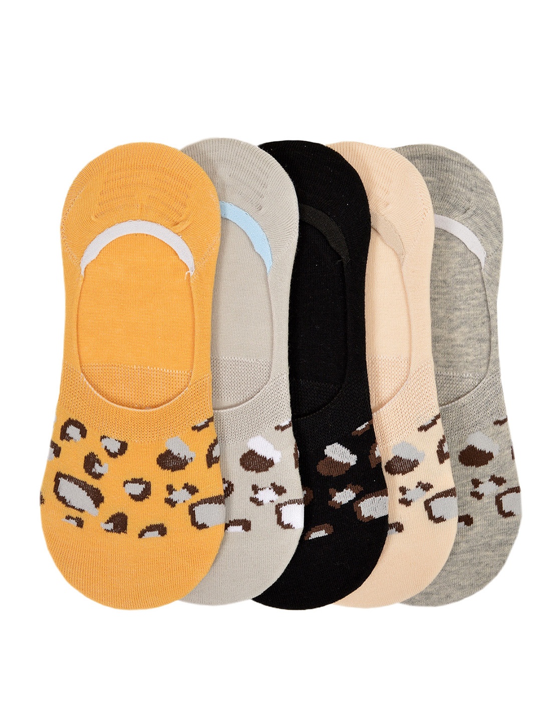 

MARC Women Pack of 5 Multicoloured Patterned Shoe Liners, Multi