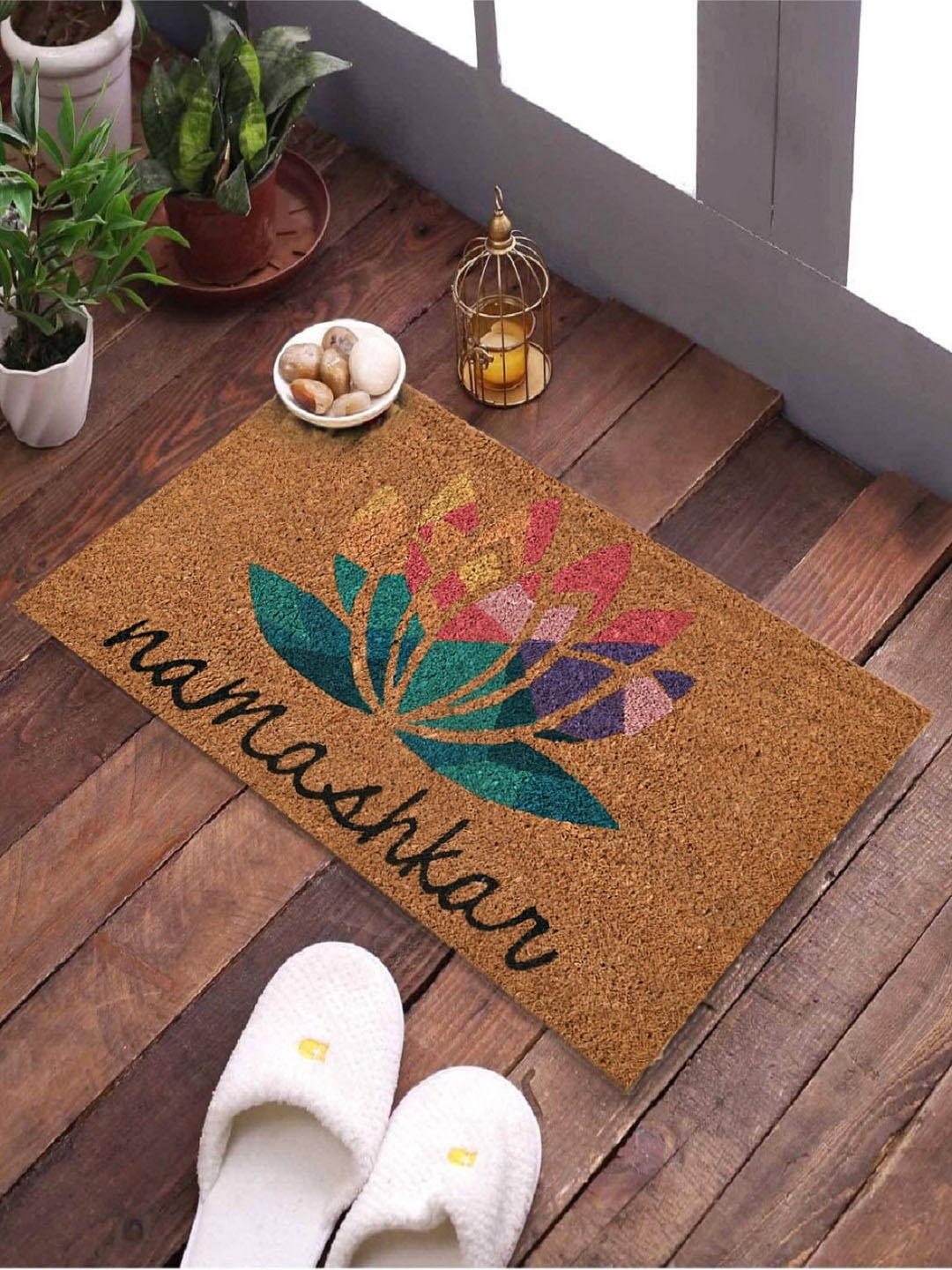 

SWHF Brown Printed Anti-Skid Coir Mat Doormat