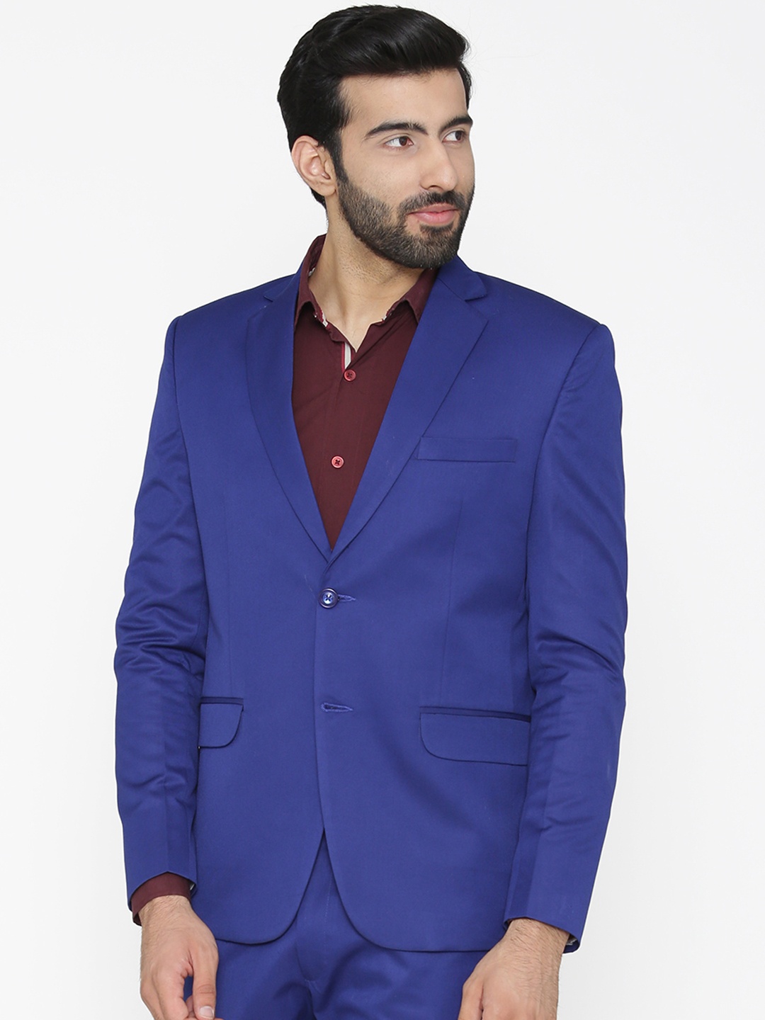 

Wintage Men Blue Solid Tailored Fit Single-Breasted Formal Blazer