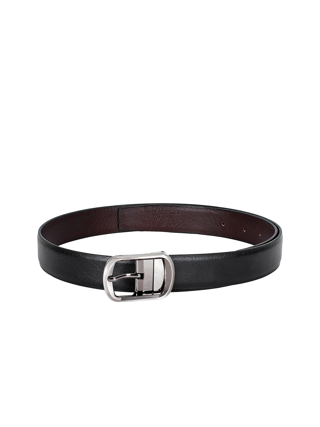 amicraft Men Black & Black Reversible Leather Solid Belt