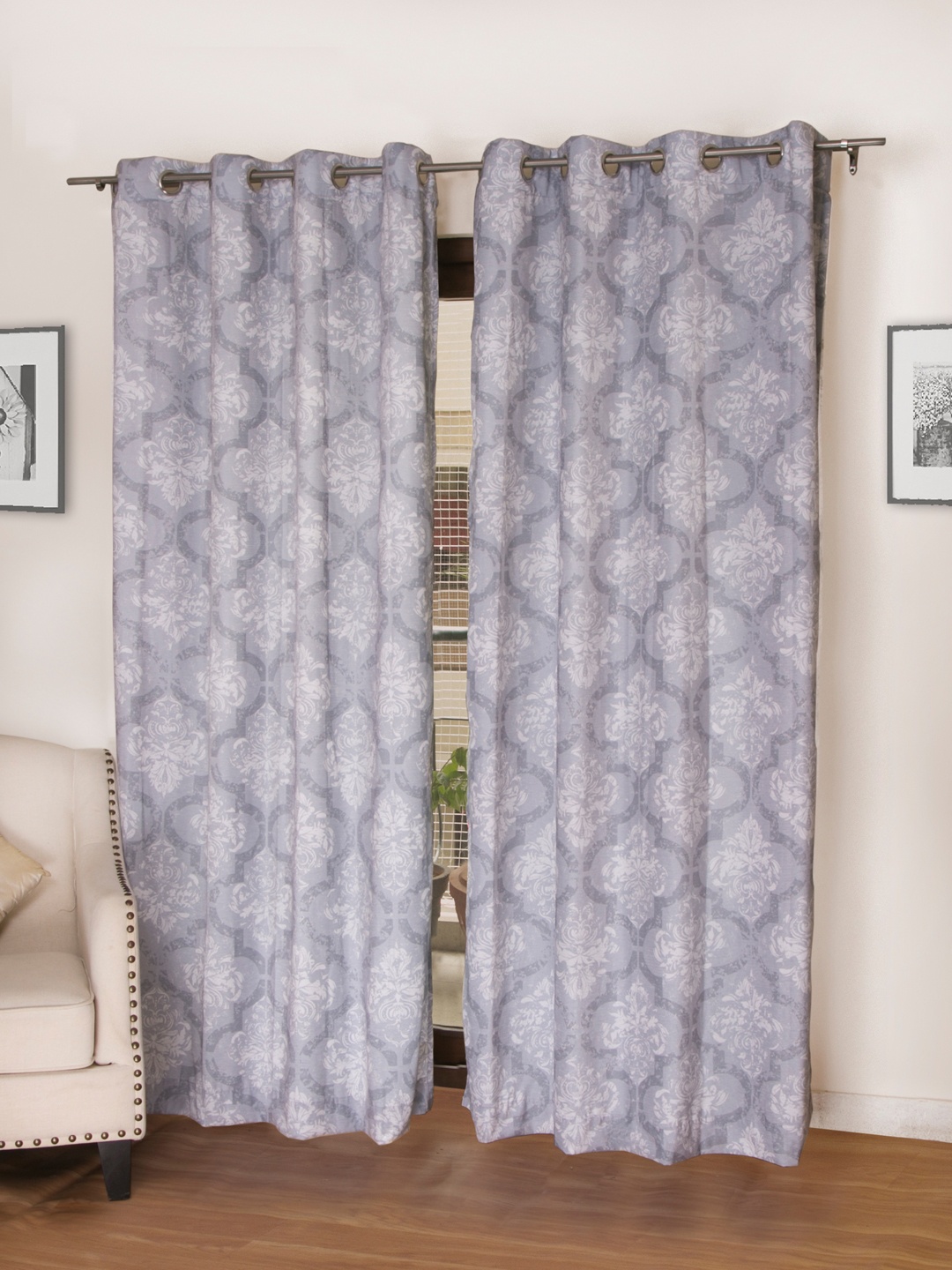 

ROSARA HOME Grey Set of 2 Door Curtains