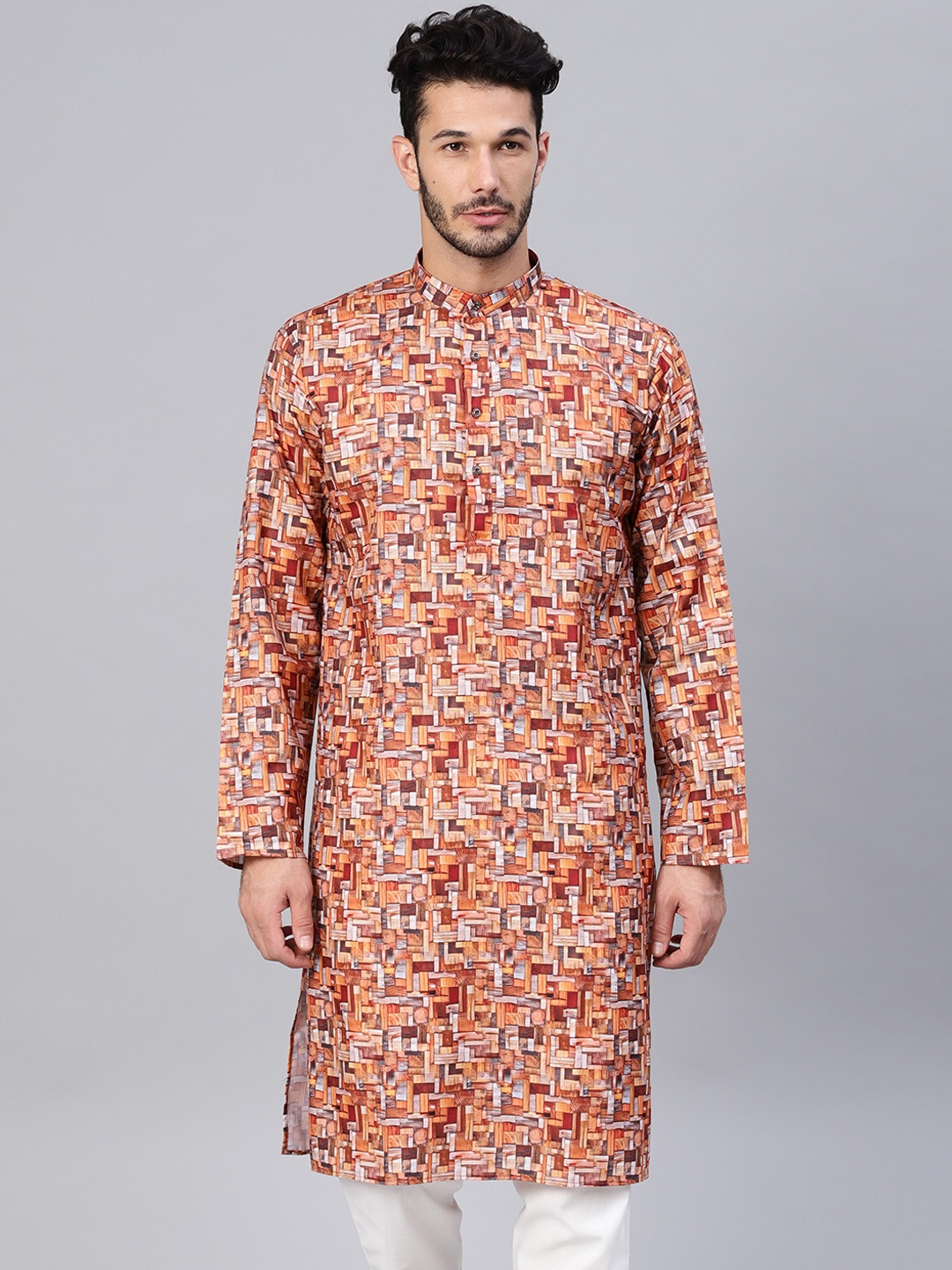 

SOJANYA Men Multicoloured Printed Straight Kurta, Multi