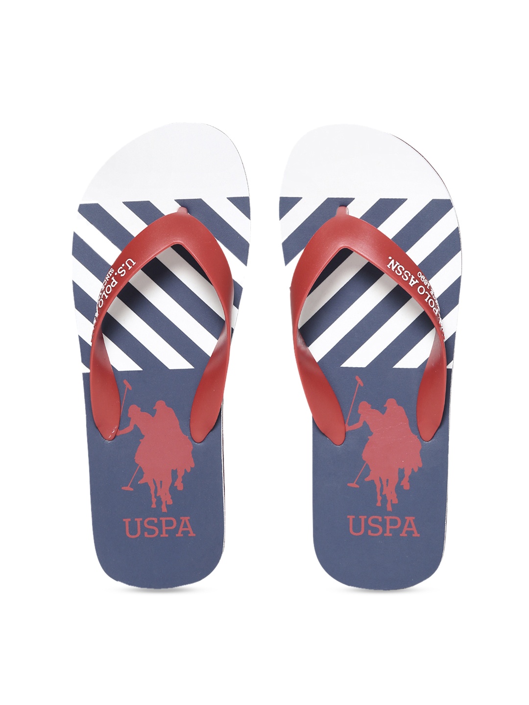 

U.S. Polo Assn. Men Red & Navy Printed Thong Flip-Flops