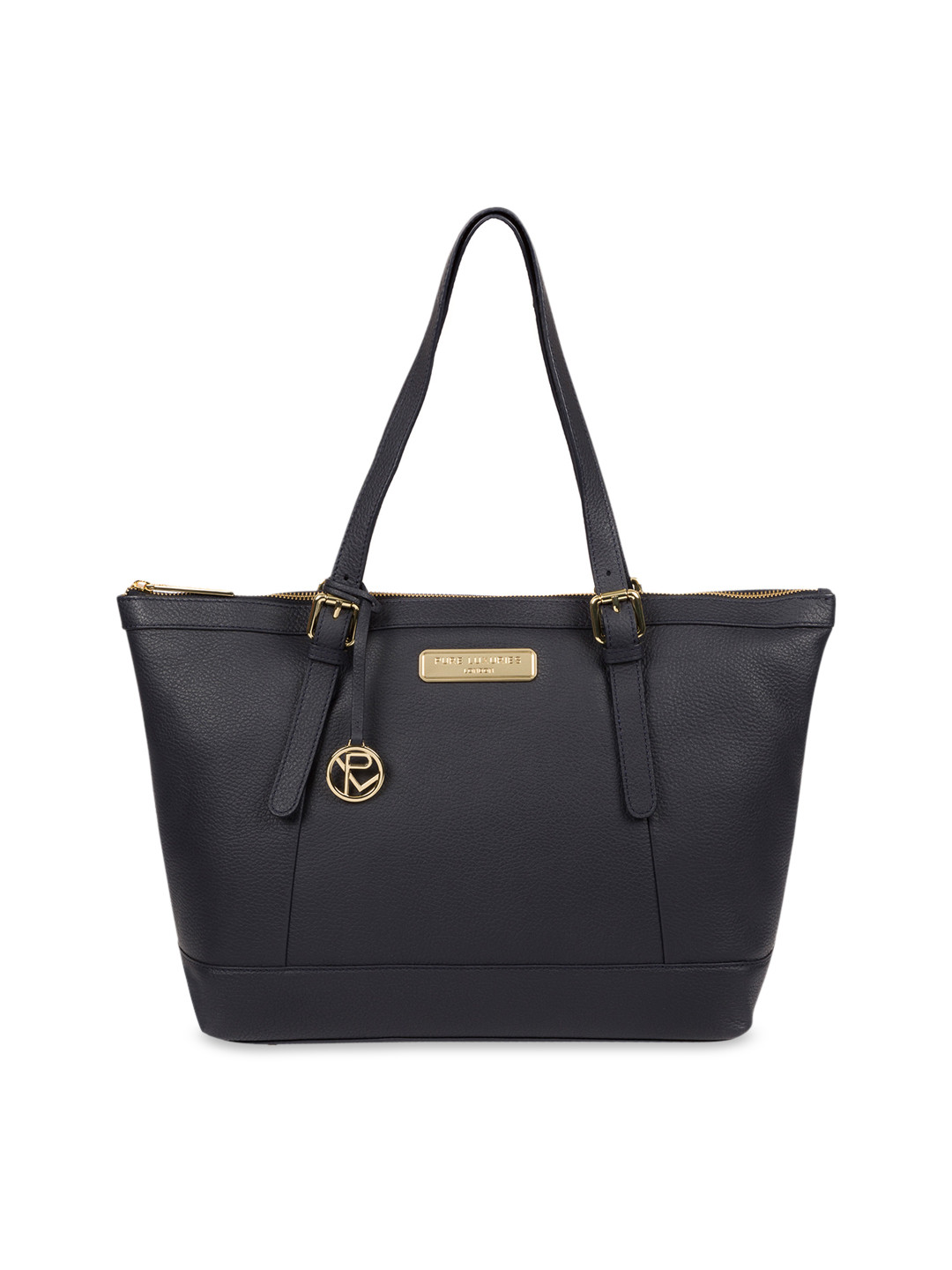 

PURE LUXURIES LONDON Women Navy Blue Handcrafted Emily Genuine Leather Tote Bag