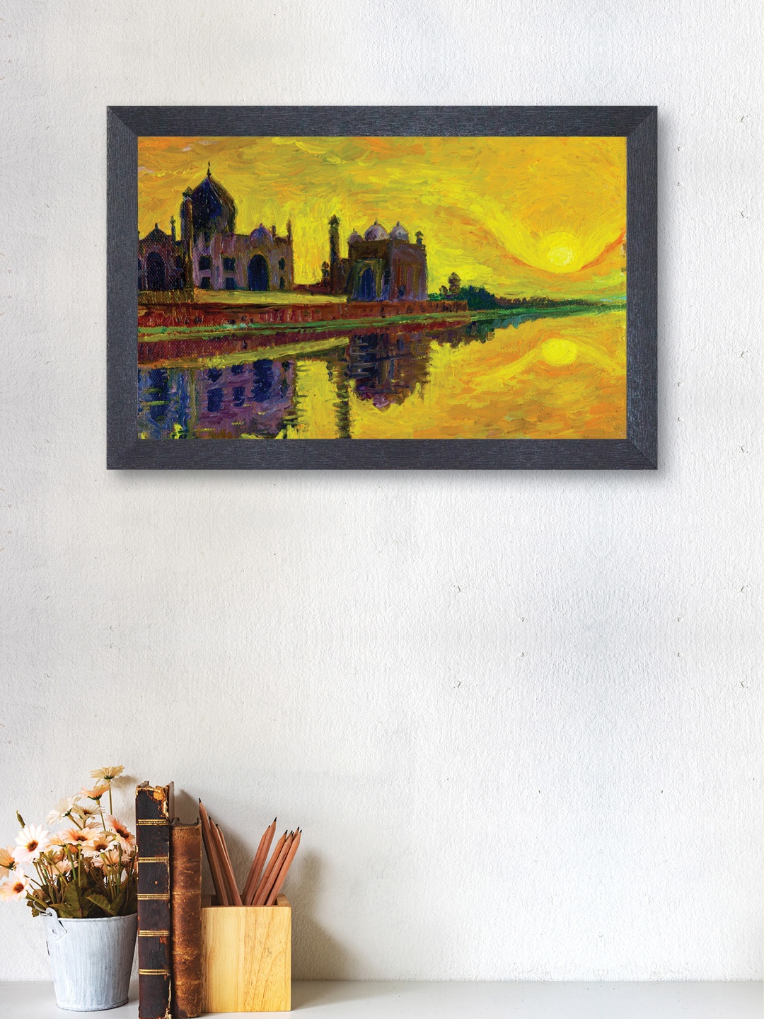 

nest ART Yellow & Brown Synthetic Wood Abstract Wall Art