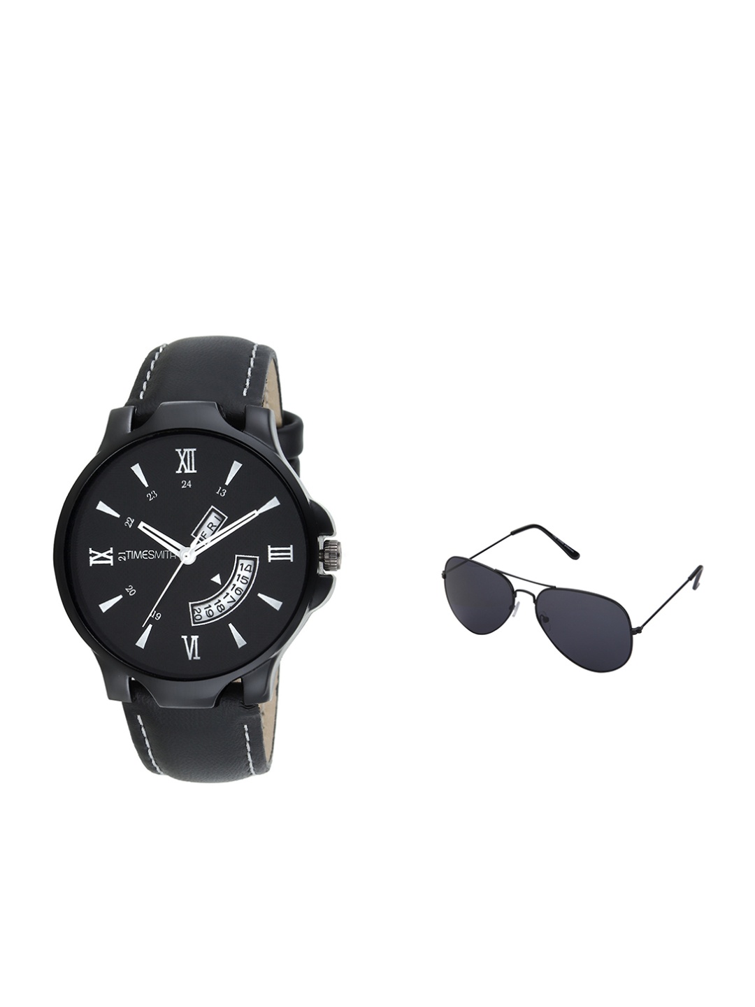

TIMESMITH Men Black Analogue Watch With Free Aviator Sunglasses TSC-038-WMG-002
