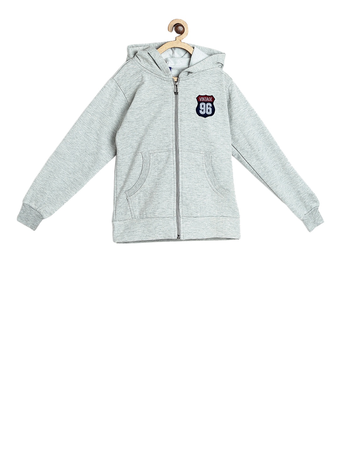 

SWEET ANGEL Girls Grey Solid Hooded Sweatshirt