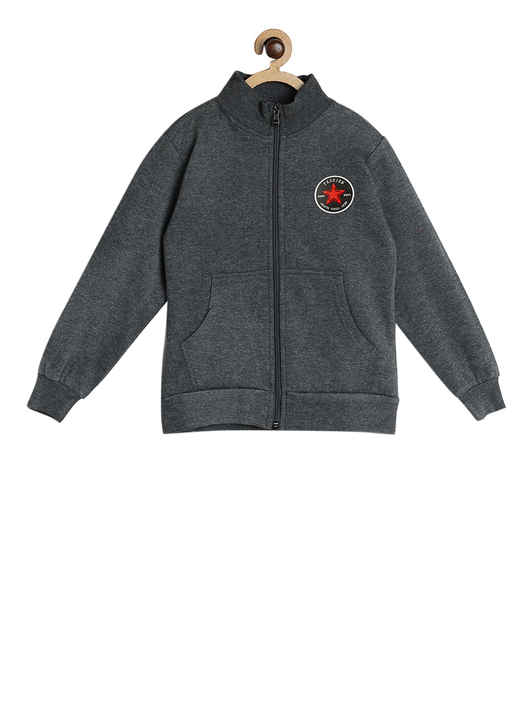 

SWEET ANGEL Boys Grey Melange Solid Sweatshirt