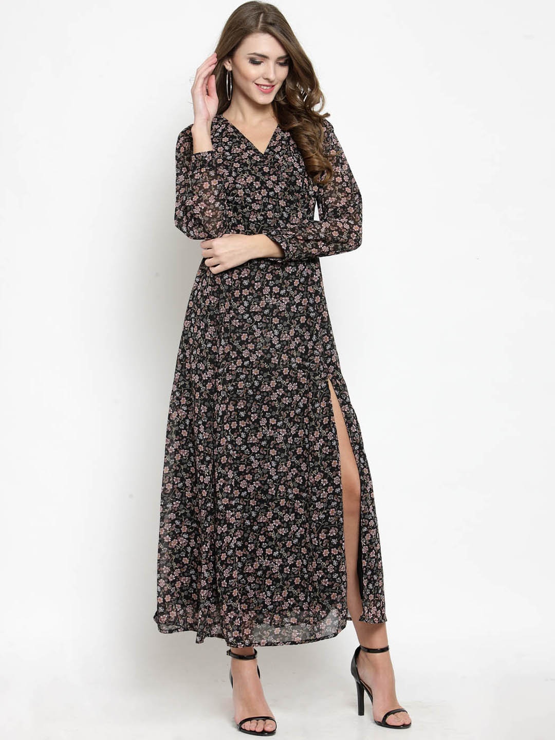 

Sera Women Printed Black A-Line Dress