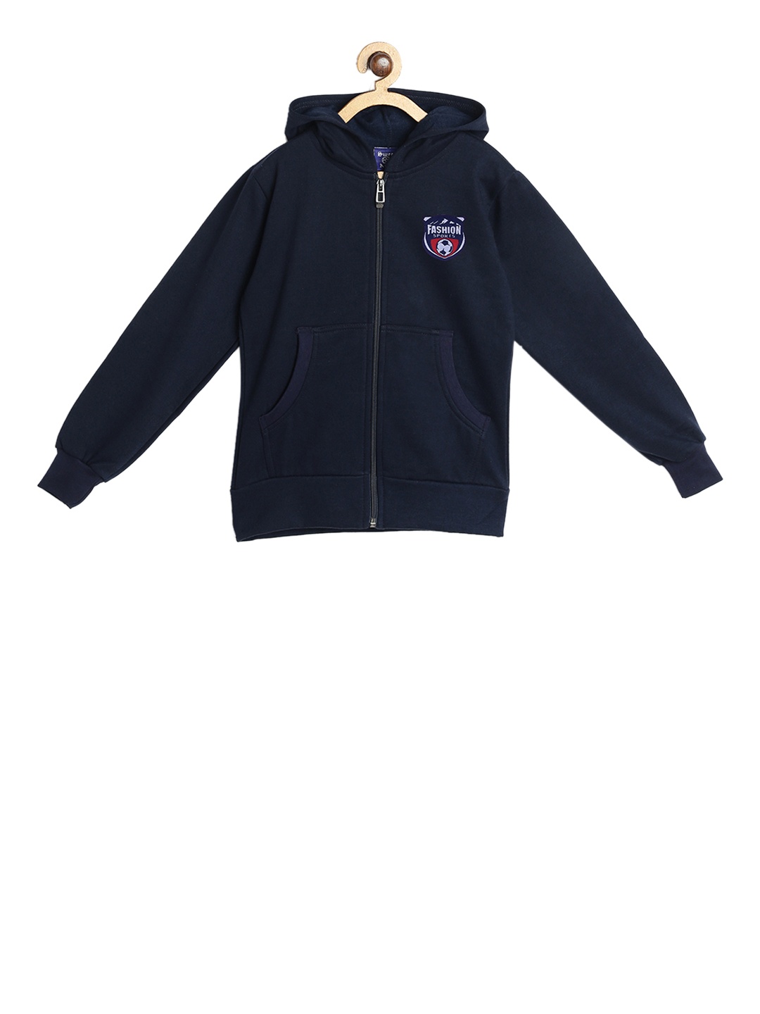 

SWEET ANGEL Girls Navy Blue Solid Hooded Sweatshirt