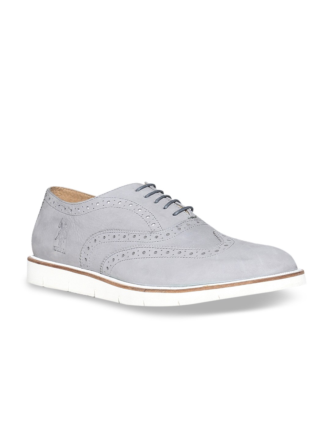 

U.S. Polo Assn. Men Grey Solid Brogues