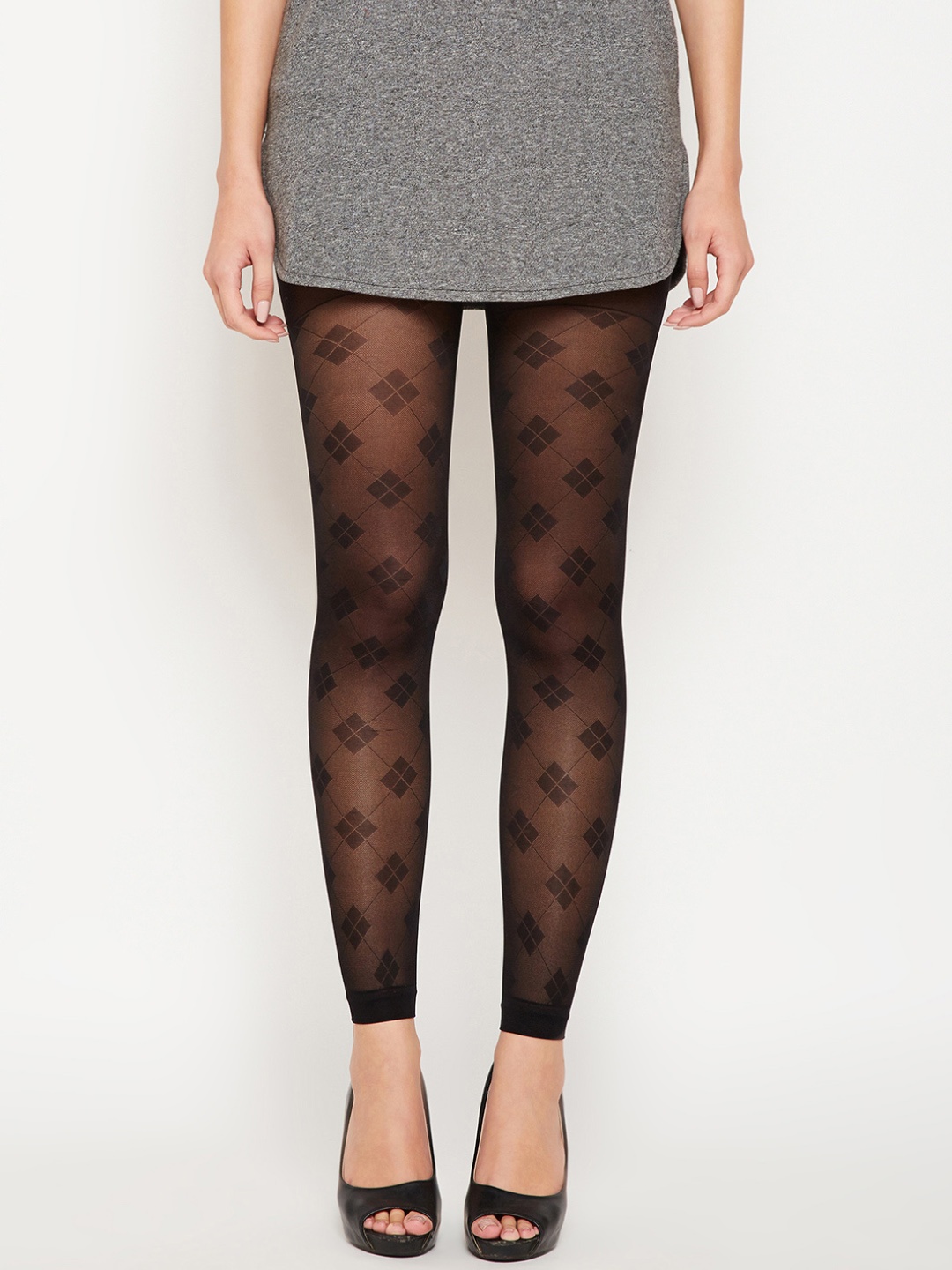 

Lebami Women Black Self-Design Stockings