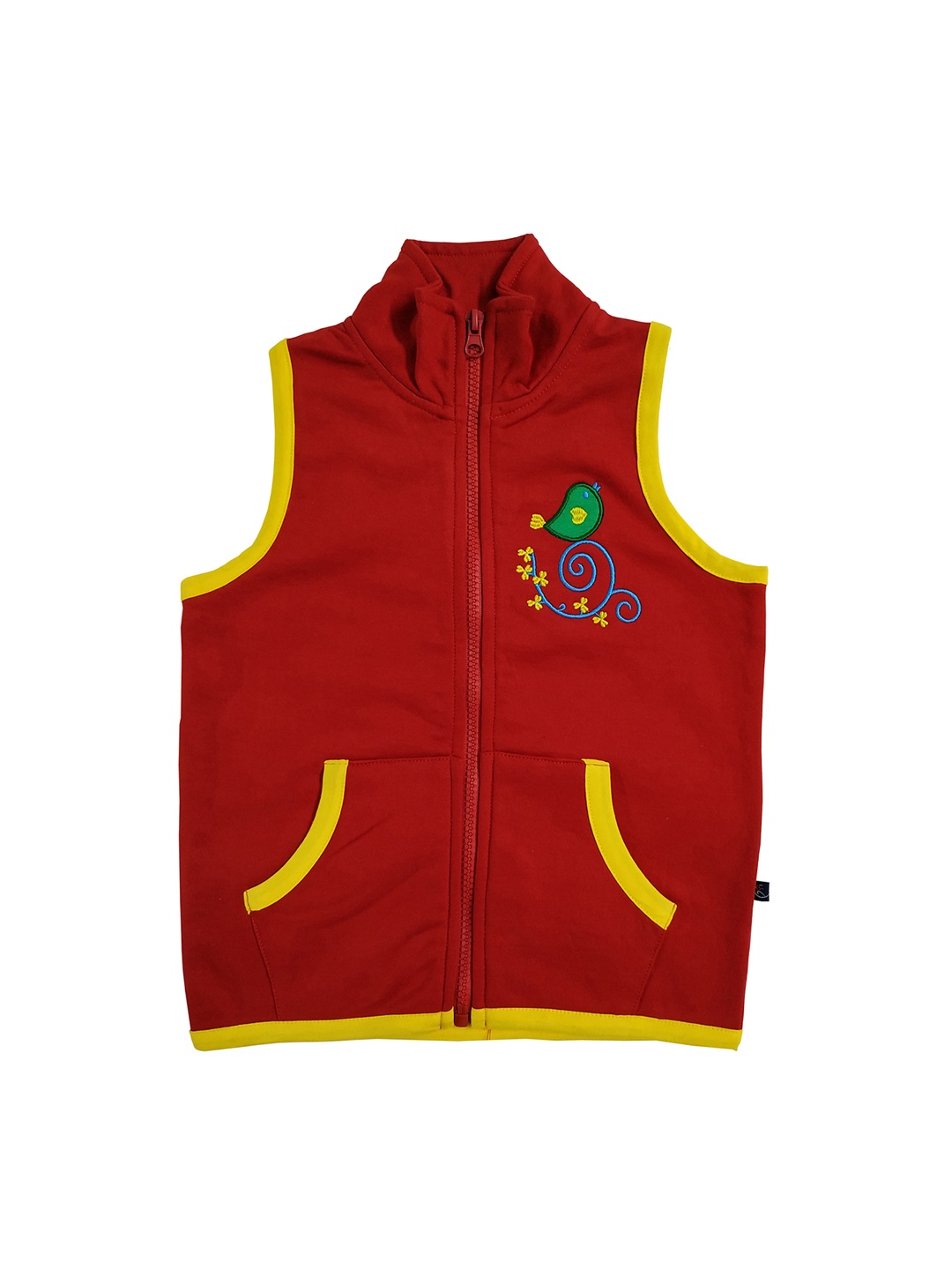 

KiddoPanti Girls Red Solid Windcheater Jacket