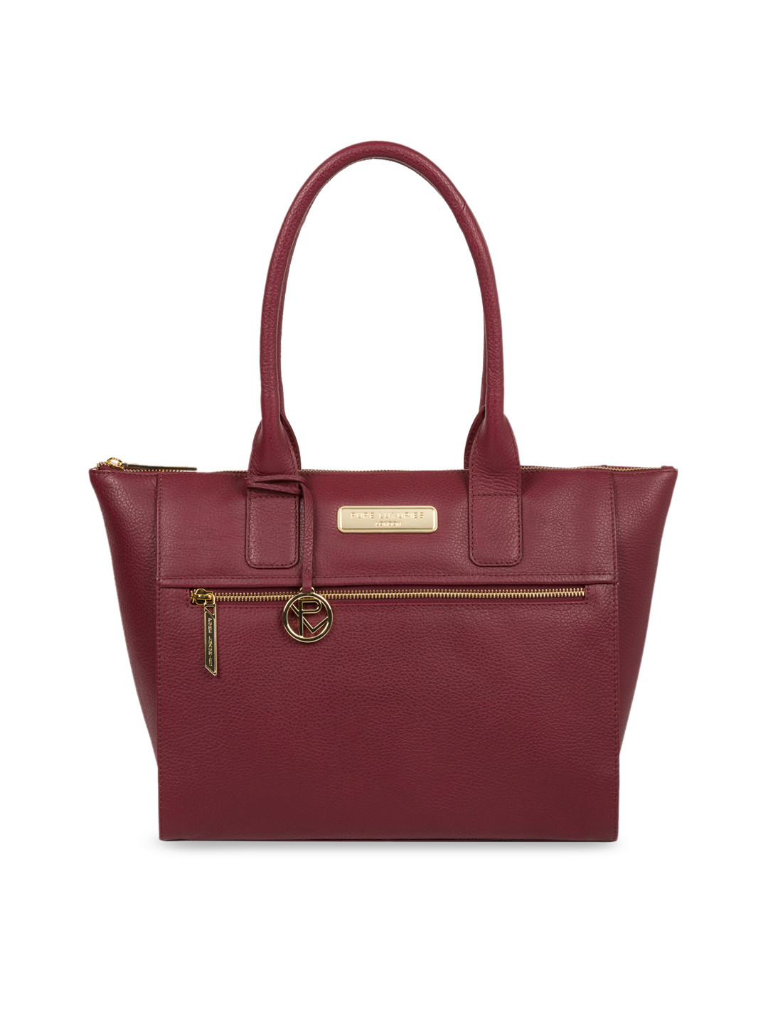 

PURE LUXURIES LONDON Women Maroon Solid Genuine Leather Faye Tote Bag