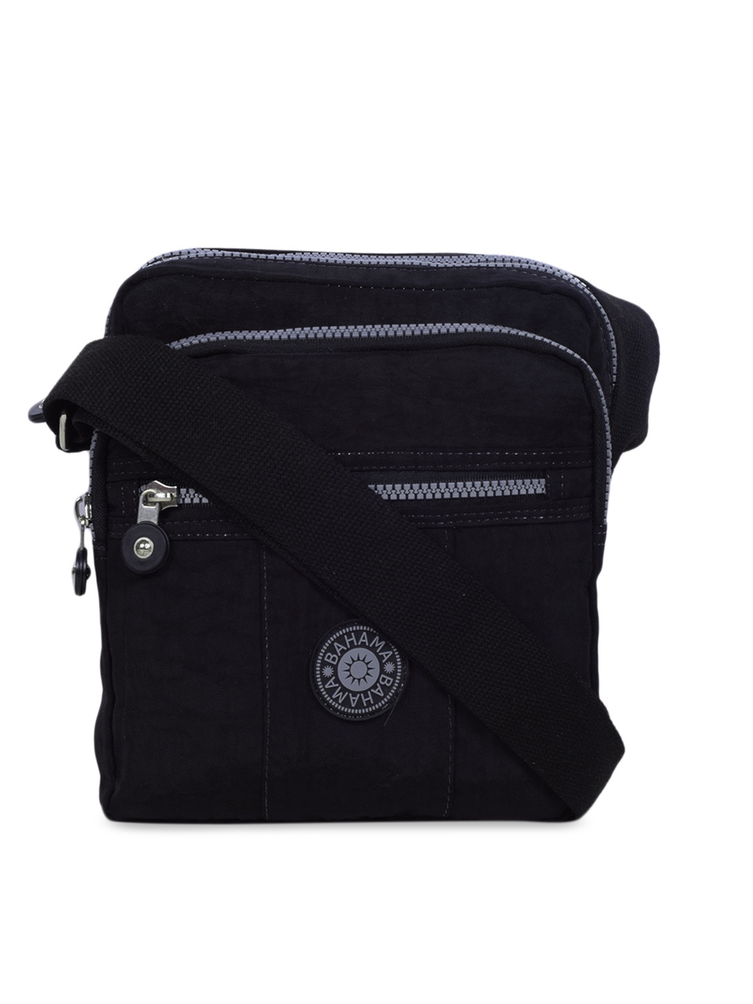 

BAHAMA Crinkle Range Unisex Black Solid Messenger Bag