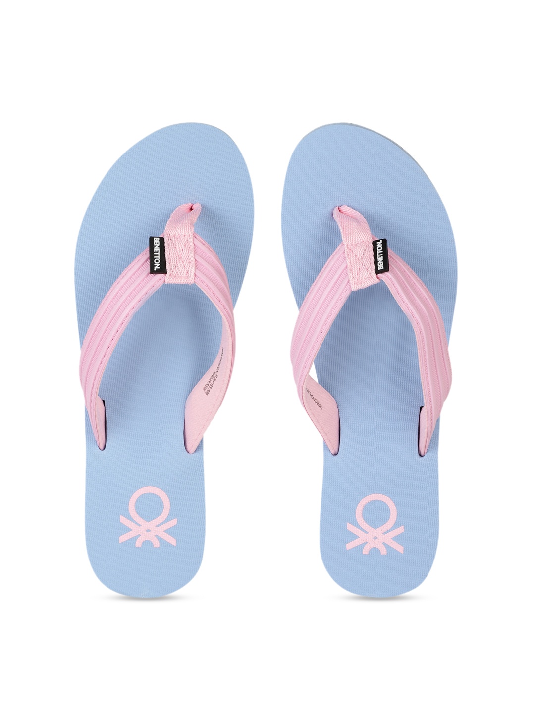 

United Colors of Benetton Women Blue Printed Thong Flip-Flops