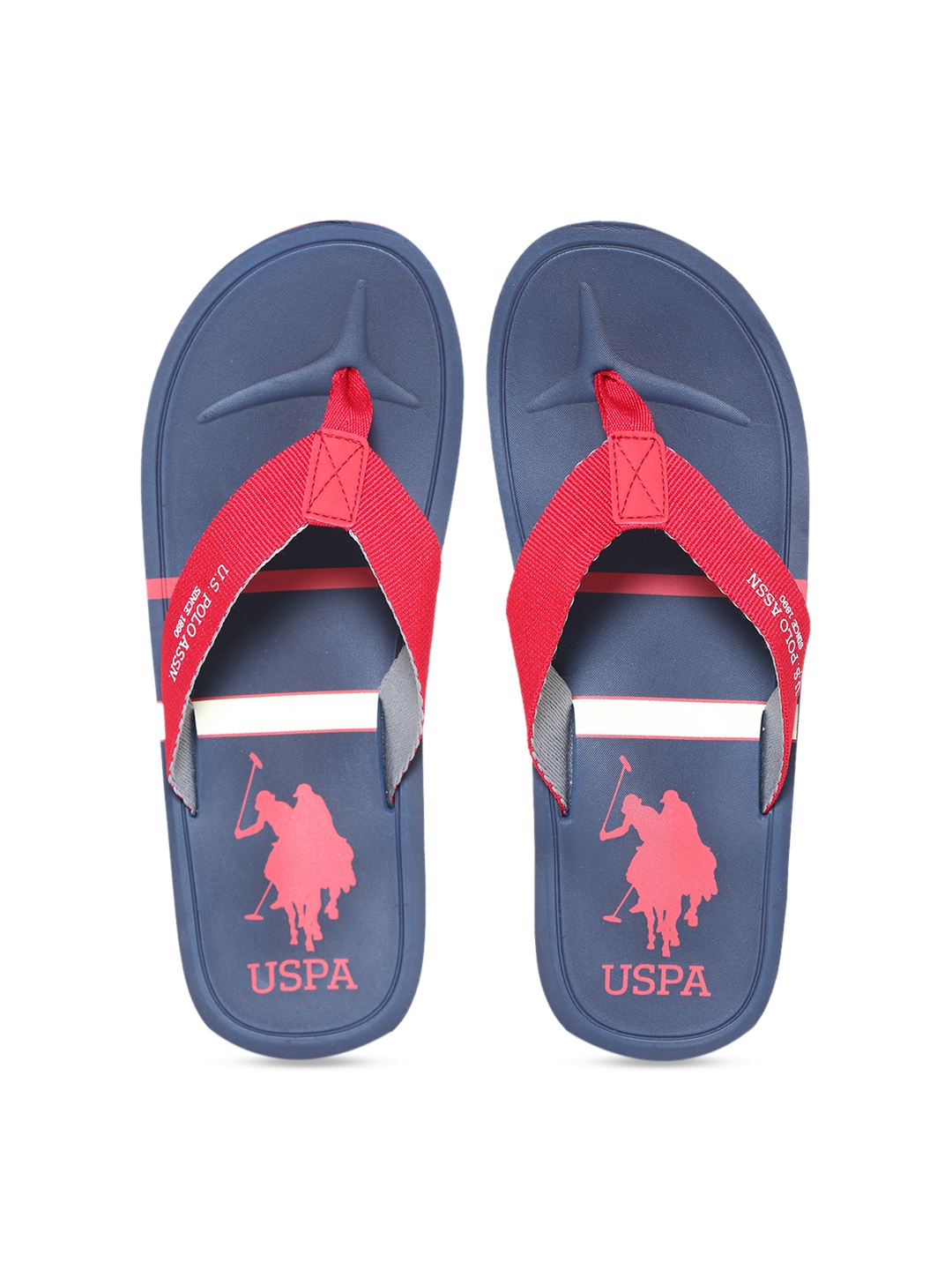 

U.S. Polo Assn. Men Blue & Red Solid Thong Flip-Flops