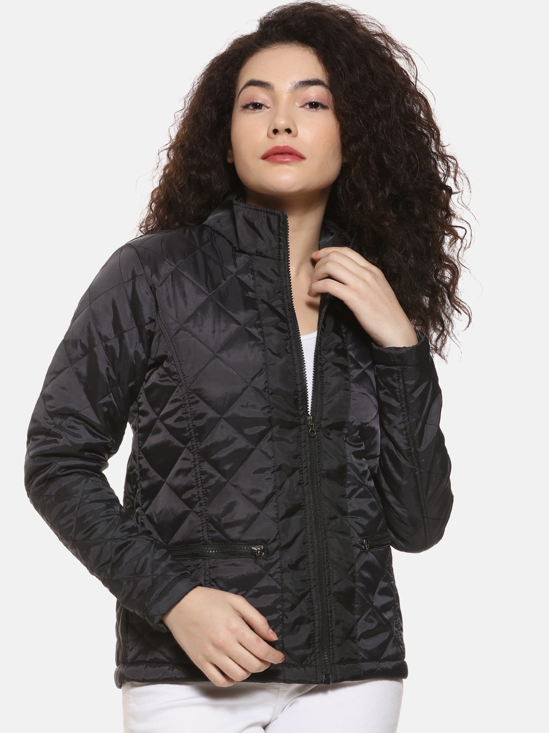 

Campus Sutra Women Black Solid Jacket