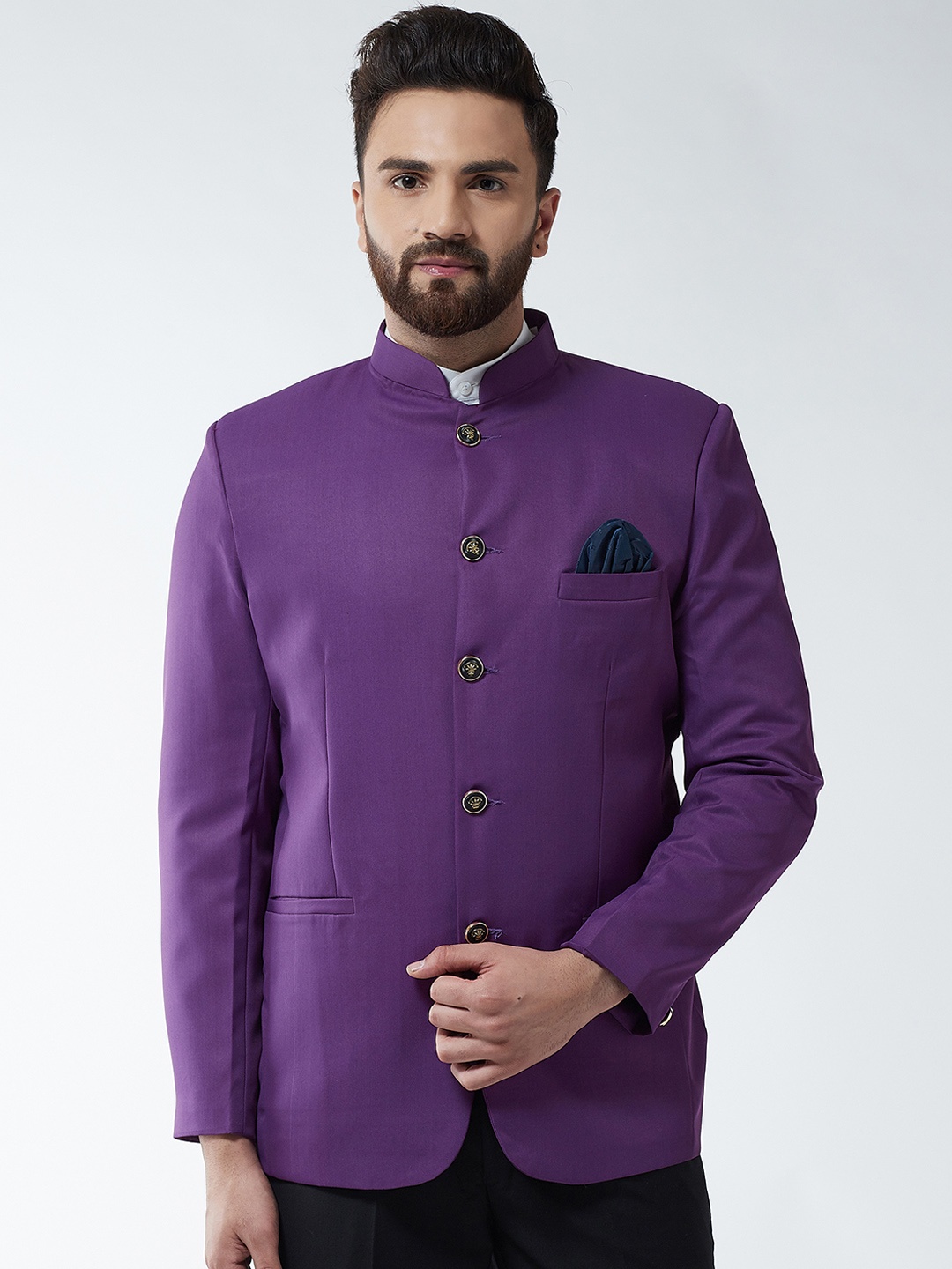 

SOJANYA Men Purple Solid Blazer