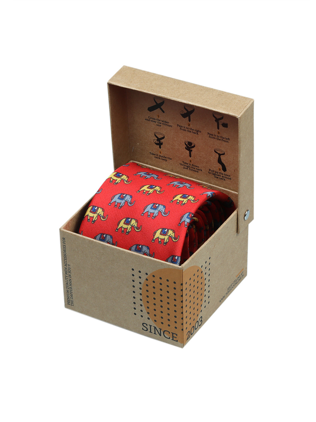 

Tossido Men Red Printed Broad Tie