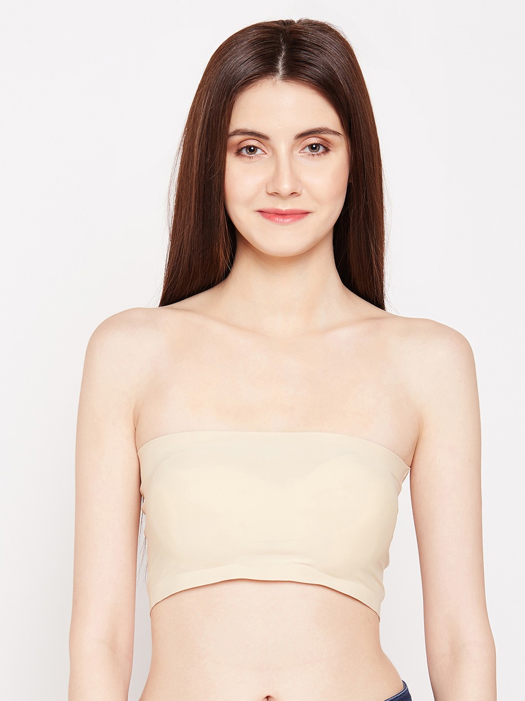 

Lebami Beige Solid Non-Wired Lightly Padded Bandeau Bra 6087