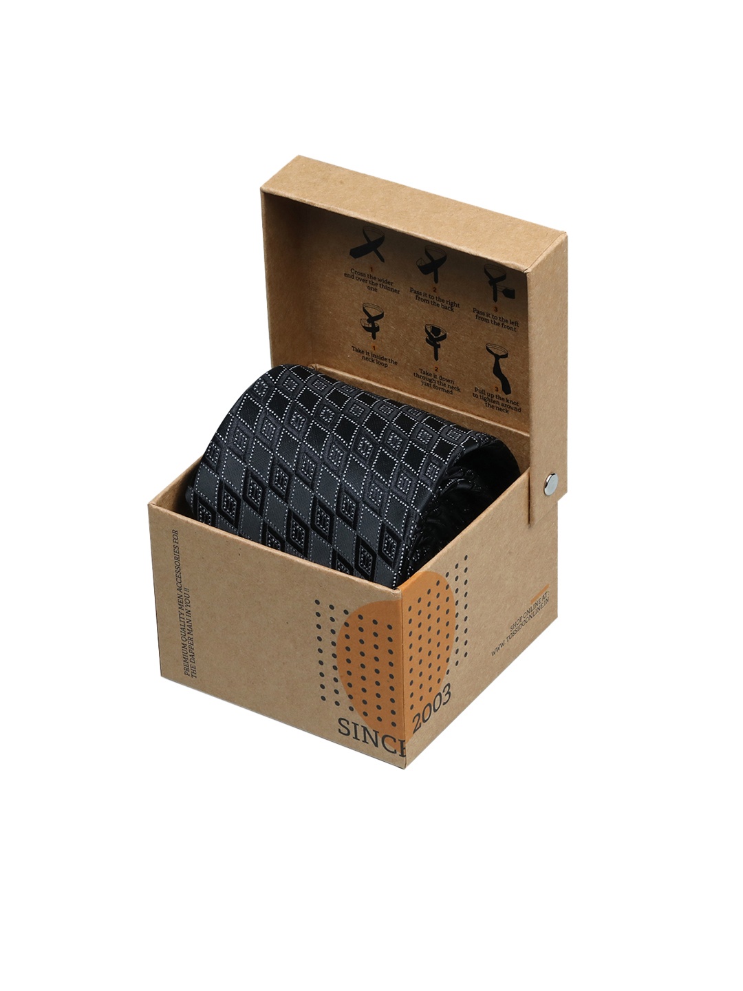 

Tossido Men Black Woven Design Broad Tie