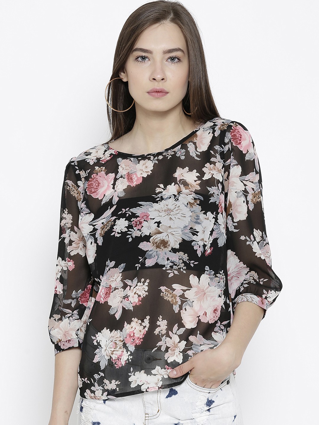 

Sera Women Black Printed Top
