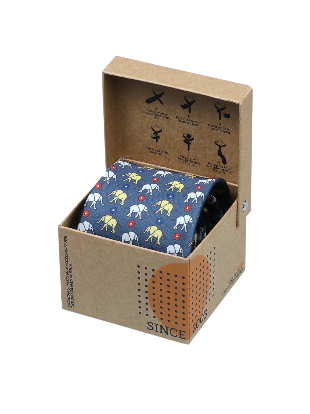 

Tossido Grey Printed Broad Tie