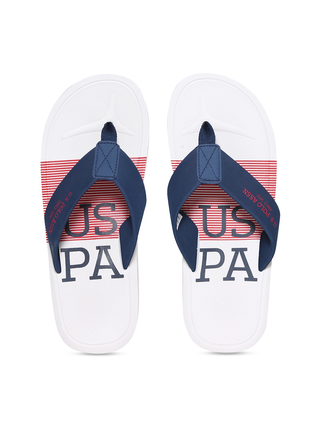 

U.S. Polo Assn. Men Grey & Blue Printed Thong Flip-Flops