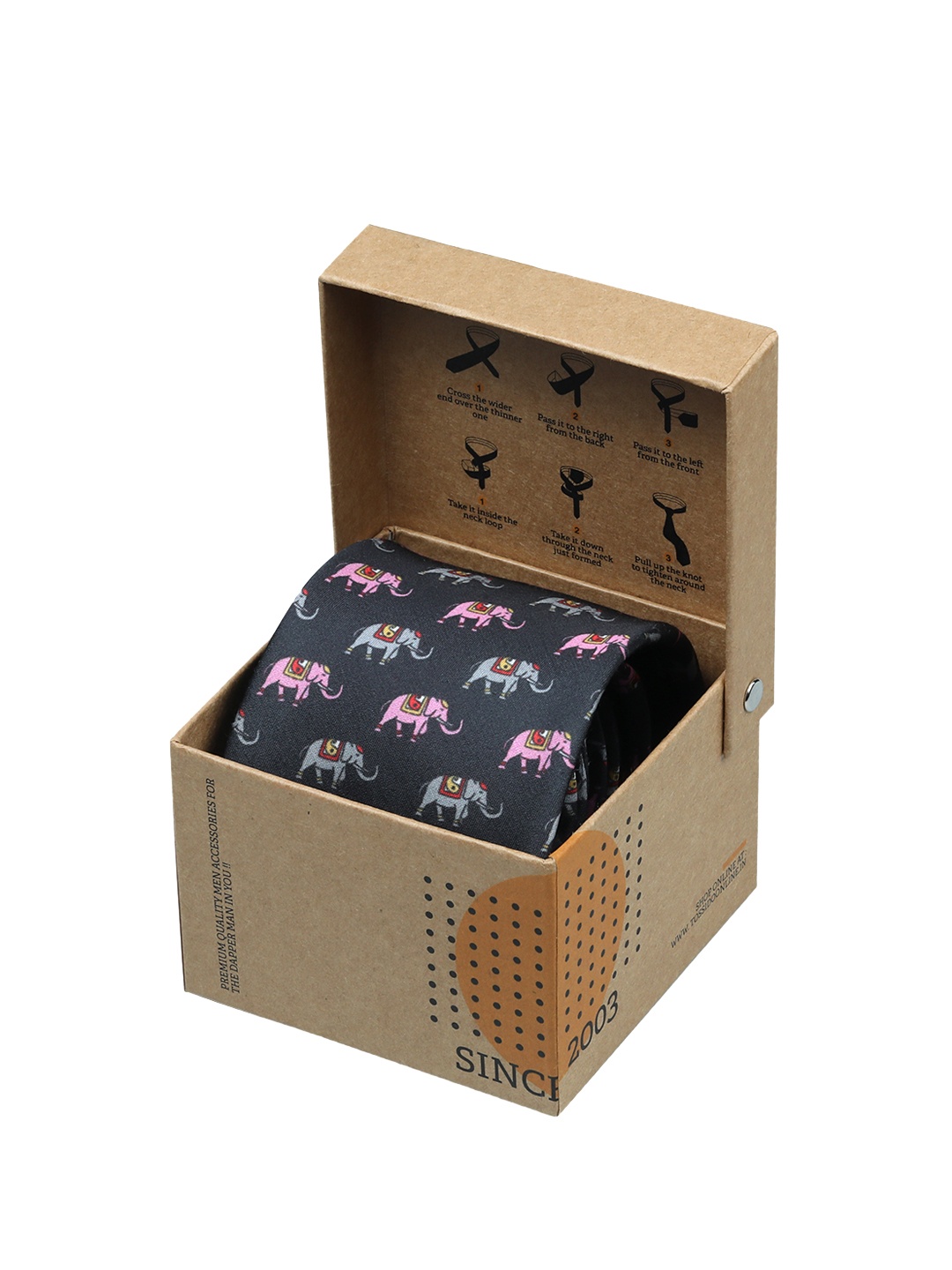 

Tossido Black Woven Design Broad Tie