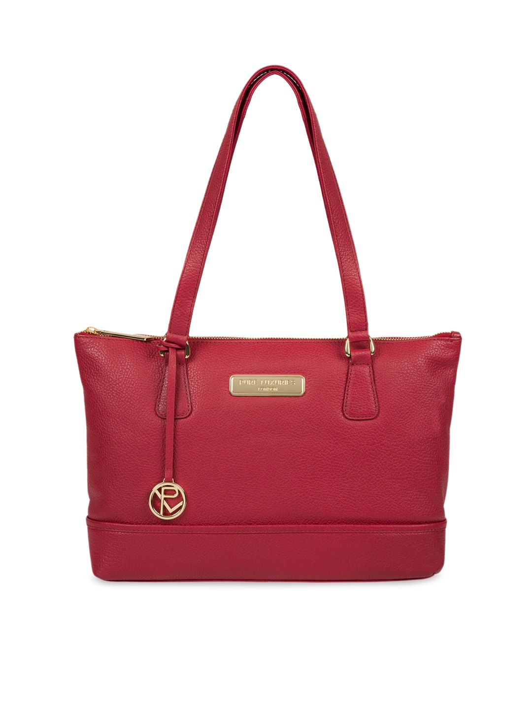 

PURE LUXURIES LONDON Women Red Solid Genuine Leather Keira Tote Bag