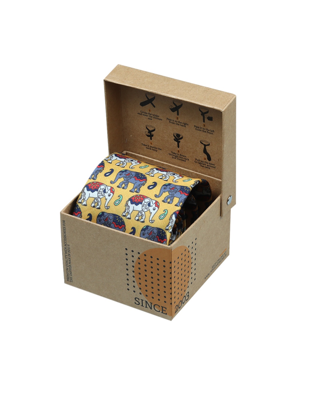 

Tossido Yellow Printed Broad Tie