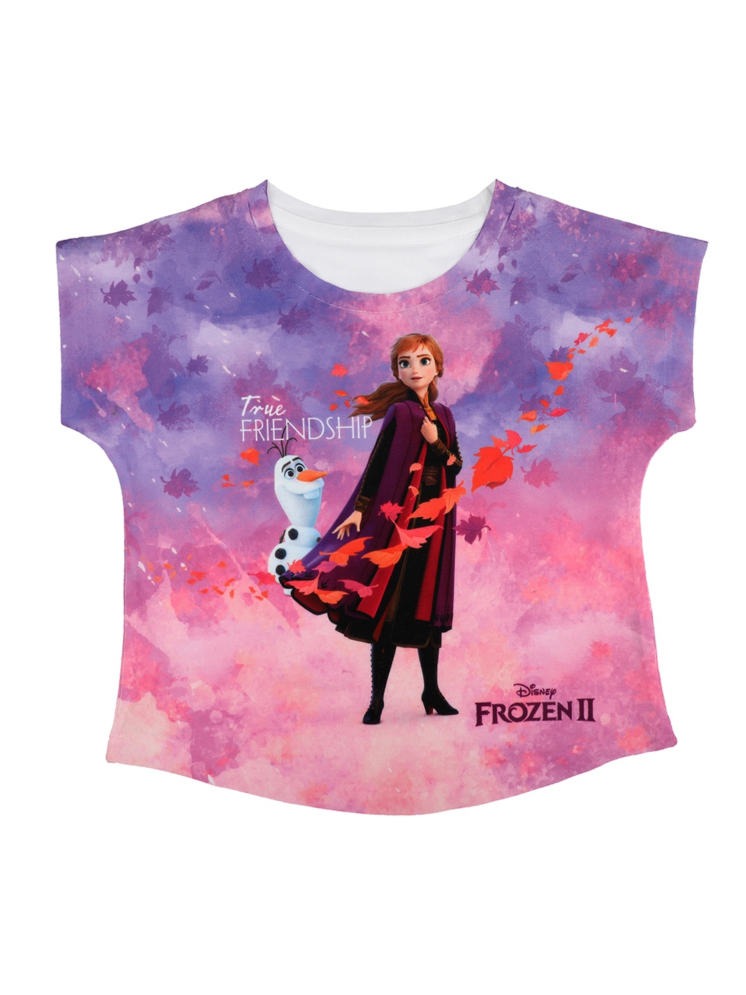 

Disney by Wear Your Mind Girls Purple Printed Round Neck T-shirt