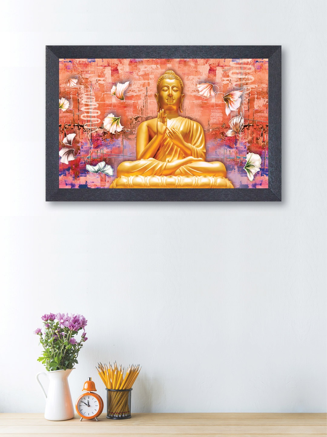 

nest ART Multicoloured Synthetic Wood Lord Buddha Wall Art, Multi